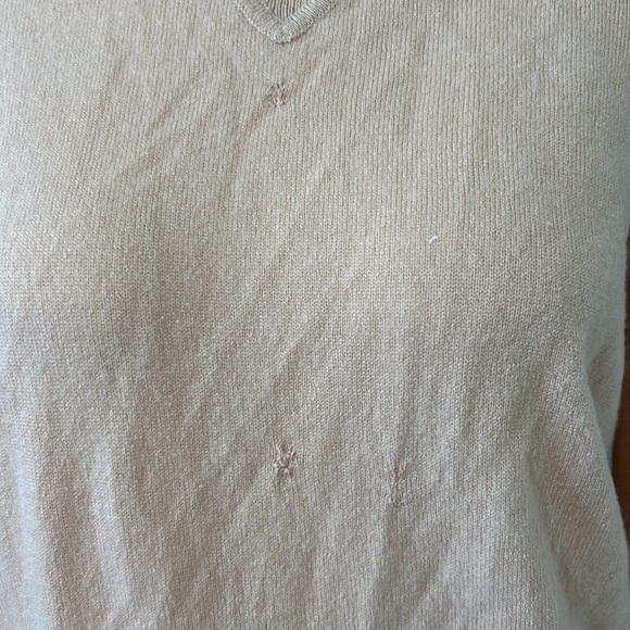 Anthropologie Cashmere Collection Limited Edition Mauve Hoodie Sweater Sz M FLAW - Picture 2 of 11